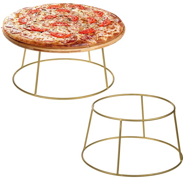 Brass Metal Pizza Table Stands, Tabletop Pizza Pan Riser Food