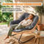 Chaise berçante surdimensionnée en osier, chaises berçantes et fauteuils de patio modernes à structure en acier