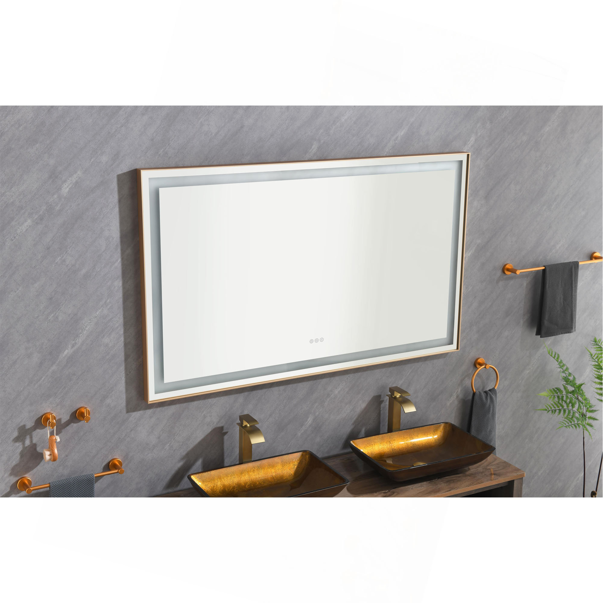 Orren Ellis LED Bathroom Mirror With Aluminum Frame, Wall Mounted ...