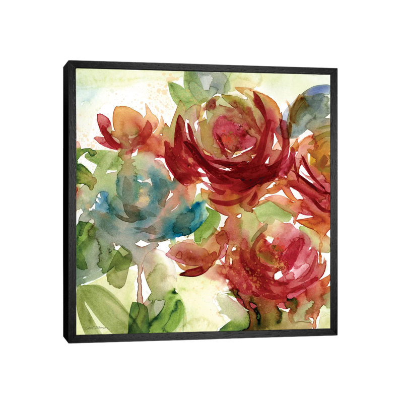 Secret Garden II by Carol Robinson - Painting on Canvas, 66.04 cm H x 66.04 cm W, Black Framed