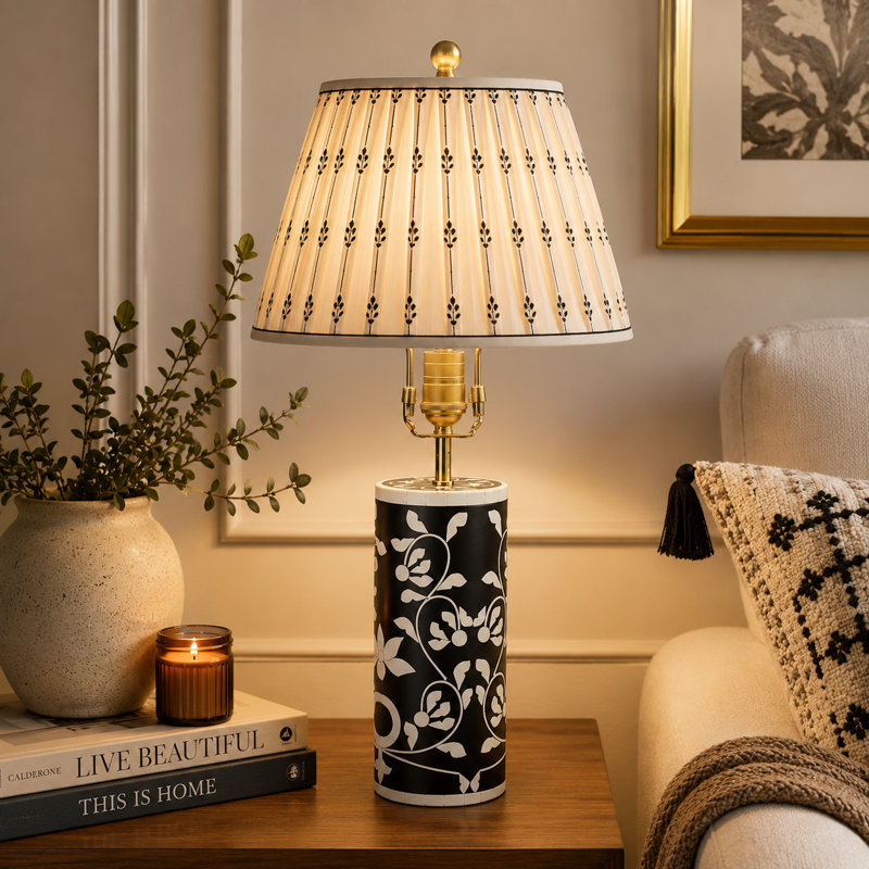 Handcrafted Floral Vines Resin Table Lamp Base 