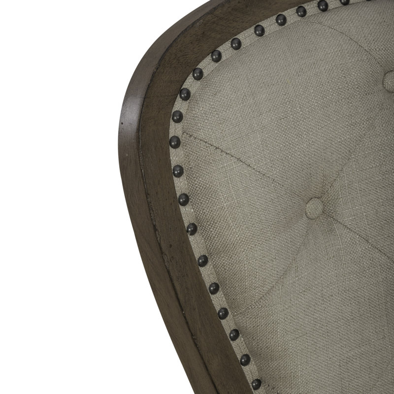 Chaise d'appoint rembourrée Aisja, Brun