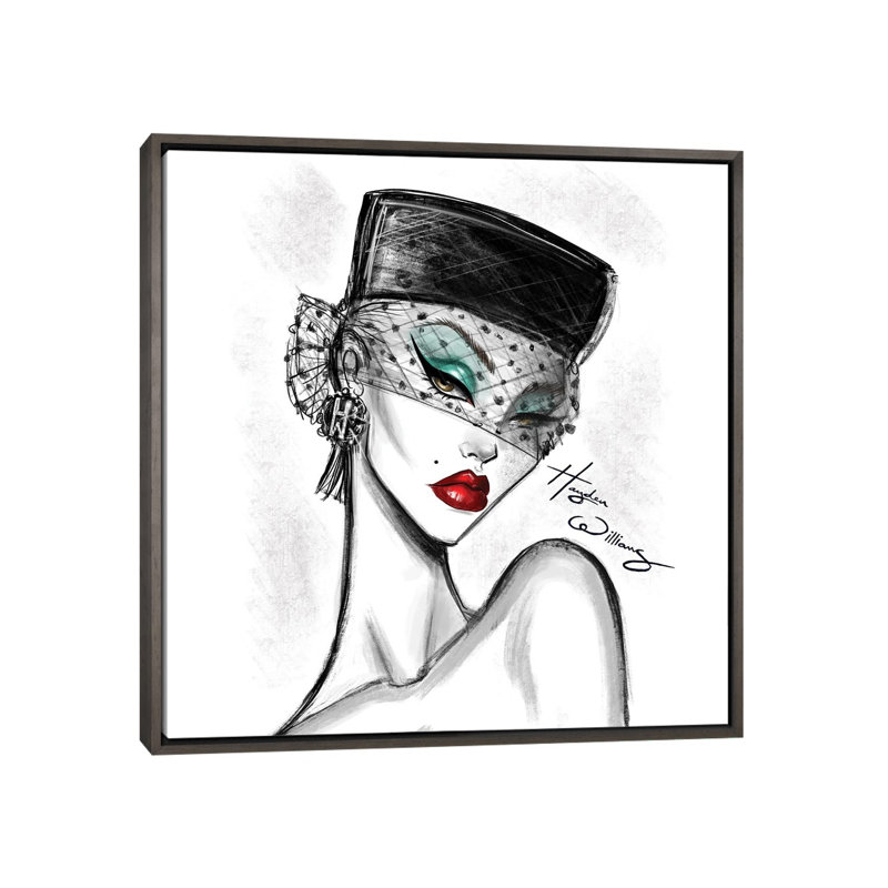 Veiled Glamour  - HWI586, Gray, 26" H x 26" W, Floater Framed Print Canvas without Mat