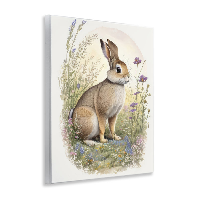 "Lapin avec prairie", art mural par Denise Dundon