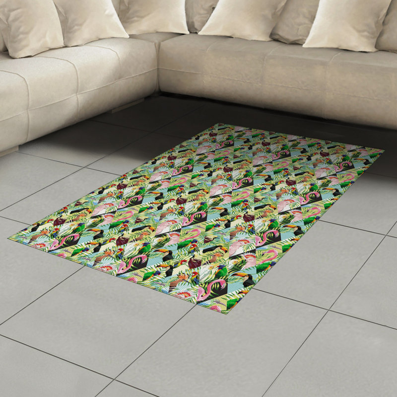 Luau High Density Long Fiber Poly Threads Decorative Area Rug Carpet, Rectangle 4' x 5'8"