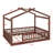 Classic Wood House Bed Frame with Protective Fence-207968963