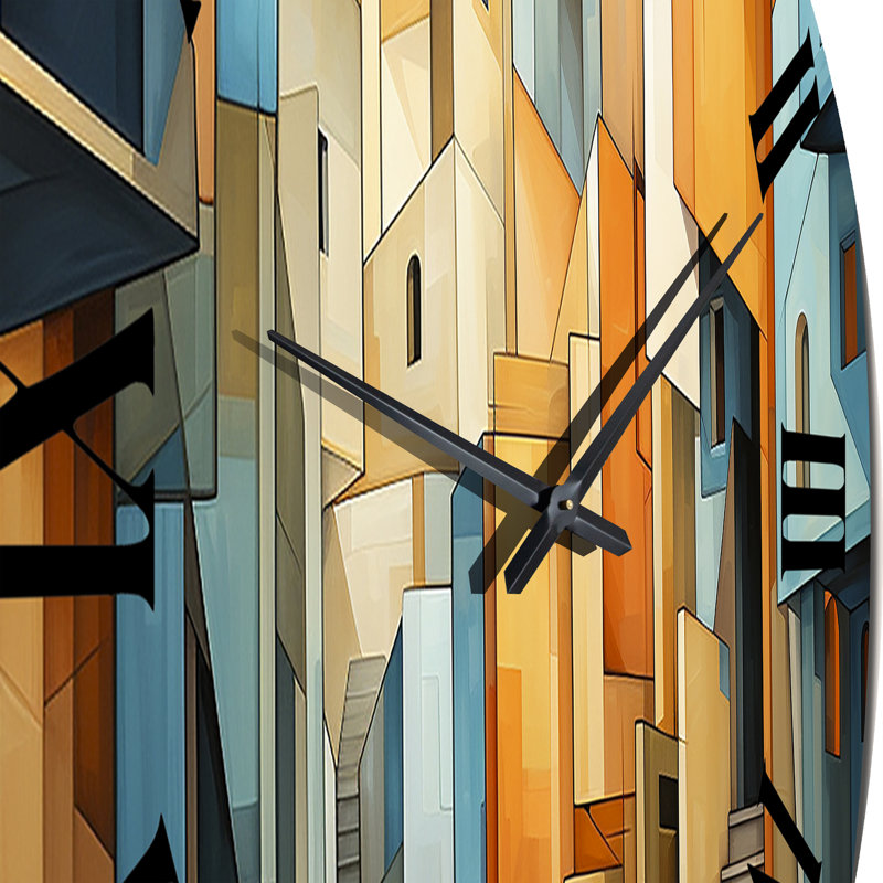 Horloge murale Cubism Art Multidimensional V - Paysages, Très grand