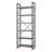  Industrial Brown 5 Tier Metal Bookcase with X Brace Frame Freestanding Shelf Organizer for Living Room, Home Office, or Bedroom-467752769-466006492