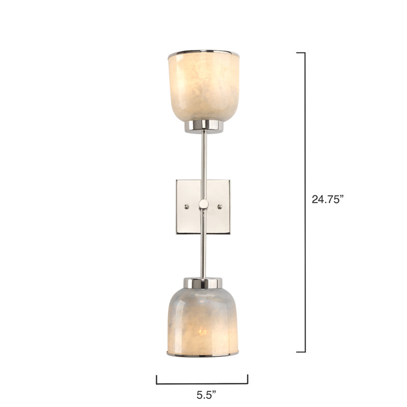 2 - Light Wallchiere, Nickel/Opal Blue Metallic Glass