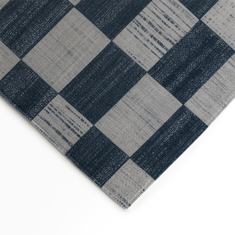 Tapis d'intérieur et d'extérieur à carreaux gris, Rectangulaire 3 pi x 5 pi