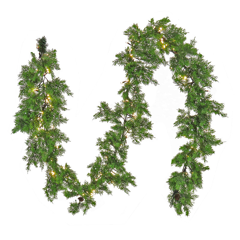 9 ft. Pre-Lit Cedar Garland