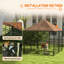 Outdoor Dog House Kennel with Canopy Top & Lock Rotating Bowl Holder