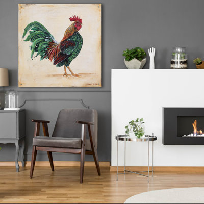 «Rooster-i» par Jean Plout, art mural en verre acrylique