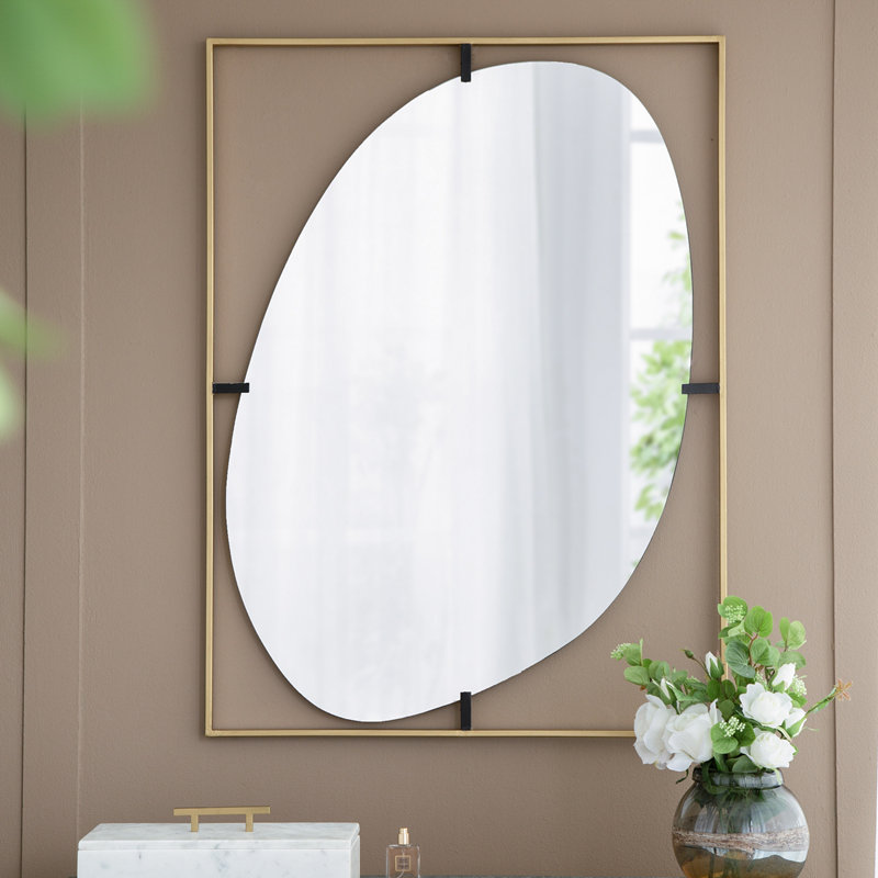 Iron Frame Vertical Oval Mirror