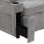 Lit gris avec rangement caché, porte-gobelets pratiques, espace de rangement modulaire en L à ports intégrés, ports, chenille, élégant-1675768480