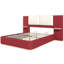 Cadre de lit plateforme grand tapissier avec panneau, coins arrondis doux, stable, aucun sommier requis, assemblage facile, rouge-1551316476-1551316477