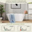 Baignoire de trempage autoportante en acrylique avec bonde escamotable et trou de trop-plein-125397132-125397135