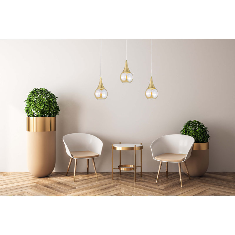Crespin 3 - Light Kitchen Island Pendant, White/Gold, Gold