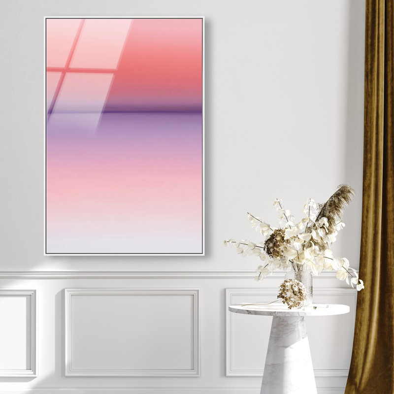 Peach Coastline II Print by Oliver Gal, 31"H x 21"W, White Floater Frame