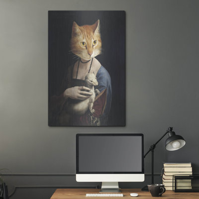 Art mural en métal de luxe «Animal Humain Portraits 2» par Alicia Longley, 24 po x 36 po