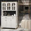 Armoire de cuisine autoportante, armoire de rangement avec 6 portes, 2 tiroirs et 3 tablettes réglables
