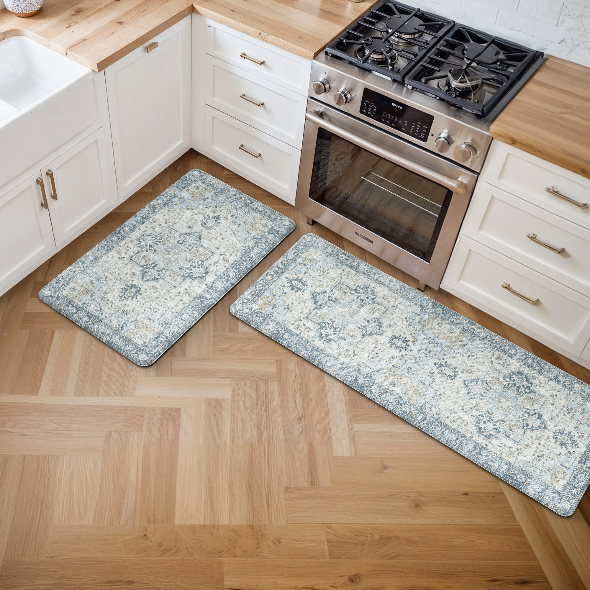 Bungalow Rose Floral Anti-fatigue Kitchen Mats for Floor - Wayfair Canada