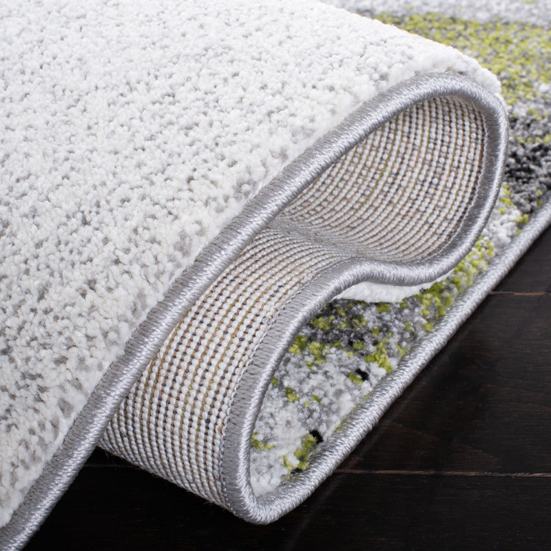 Rizer Abstract Gray/Green Area Rug, Rectangle 10' x 14'