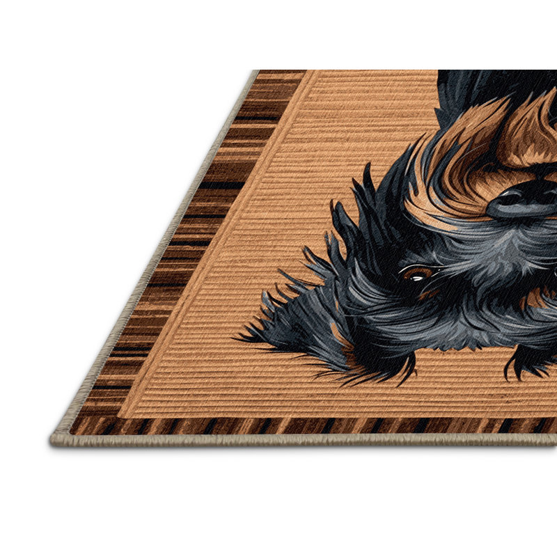  Tapis lavable russe Terrier noir, Tapis de couloir 2 pi x 5 pi