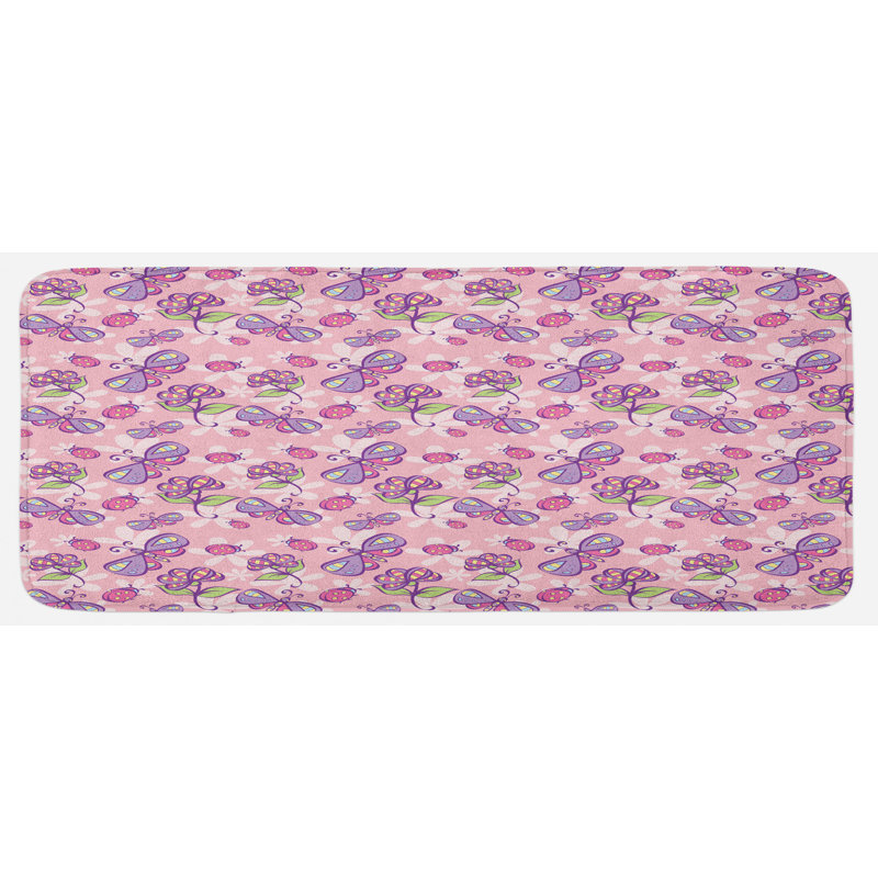 Tapis de cuisine papillons et fleurs