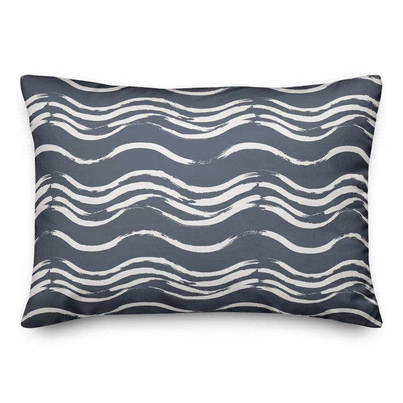 Coussin extérieur Black Waves, Ardoise, H 14 po x l 20 po