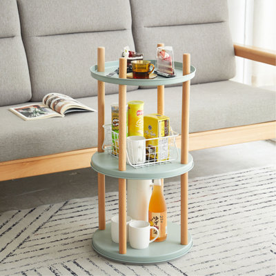 Étagère de rangement, bibliothèque rotative à 360 °, bibliothèque à 3 niveaux avec espace de rangement de grande capacité, support de rangement multifonctionnel, conception compacte, étagère pour salon, chambre à coucher, salle d'étude, cuisine