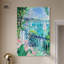 Bateau sur le balcon, art côtier vibrant par Art Remedy-104321953-104321951