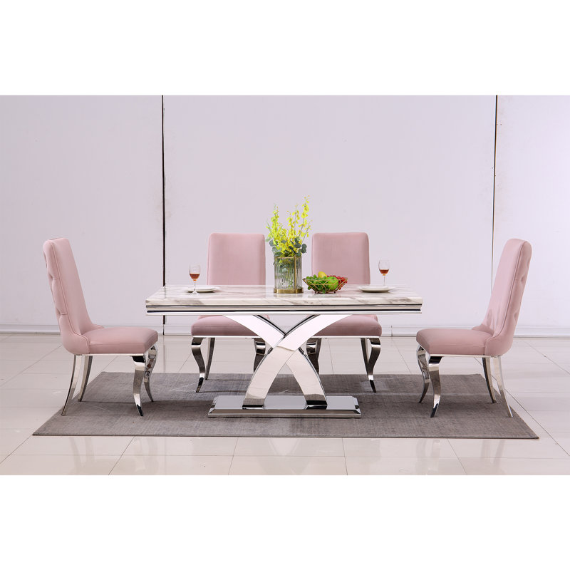Adalida Metal Base Dining Table