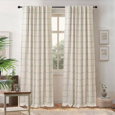 Rideaux en lin naturel occultant 100% Goffredo pour chambre à coucher Double couche Drape Farmhouse