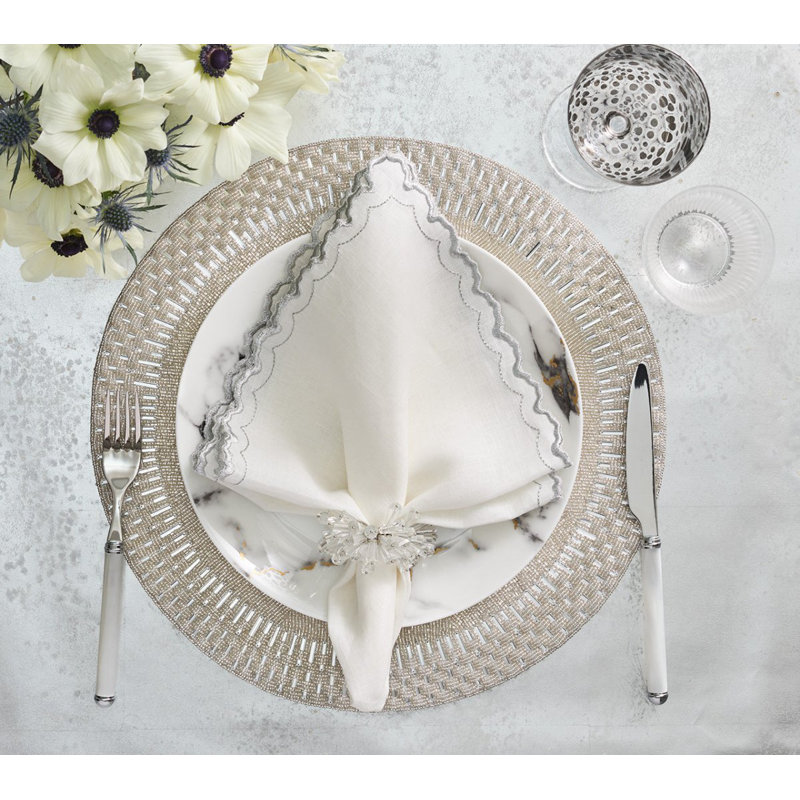 Arches Napkin, White/Silver