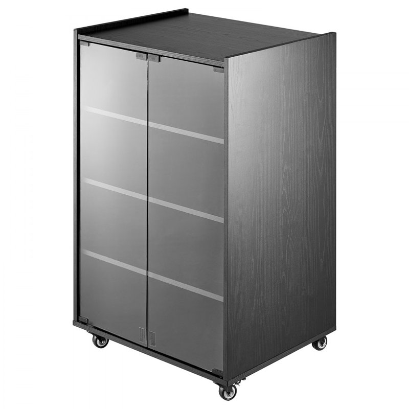 5-Tier AV Media Stand with Wheels, Wooden Audio-Video Media Stand for DVD Players/Cable Boxes/Games Consoles