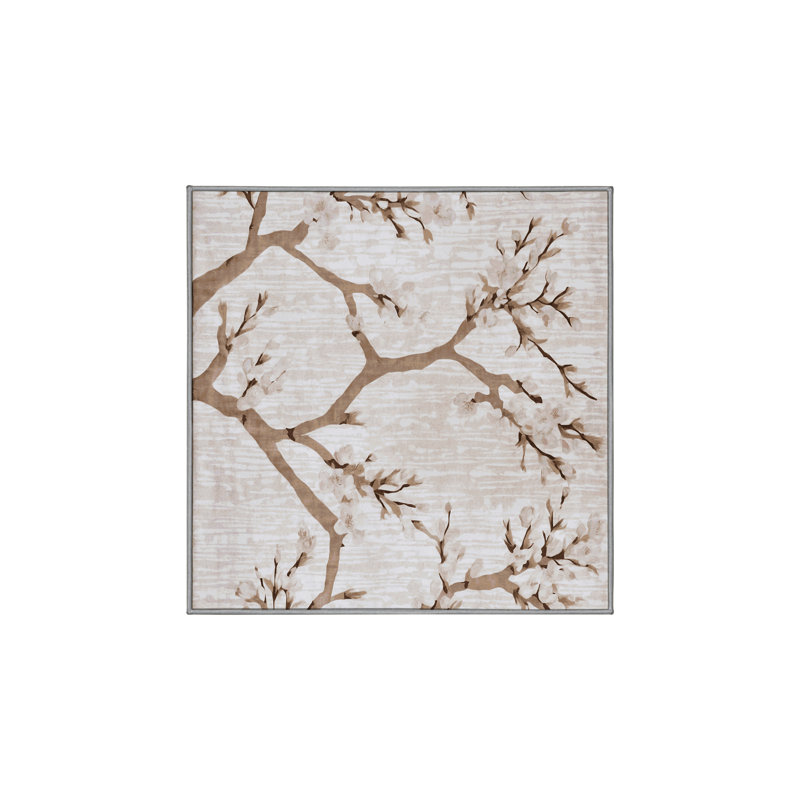 Tapis gris soyeux et moelleux, Carré 6 pi