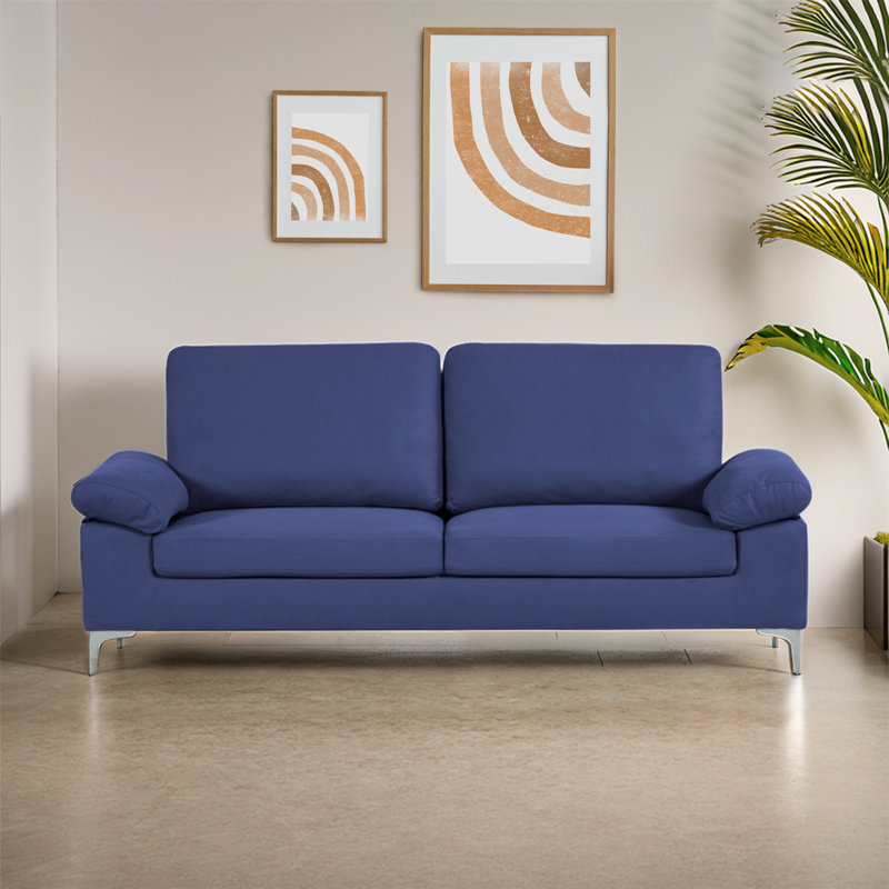 Modern Sofa 3 2 1 Seater Set Fabric with Chrome Feet - Comfortable Couch with Cushion for Living Room, Bedroom or Office