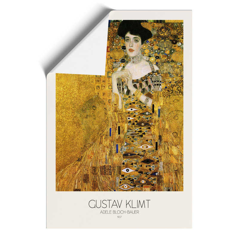 Adele Bloch-Bauer With Border by Gustav Klimt - No Frame Print, 59cm H x 42cm W x 0.1cm D