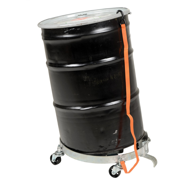 Heavy-Duty Cast Iron Tilting Drum Dolly with 1200 lb Capacity