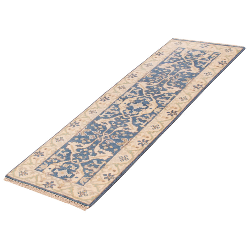 One-of-a-Kind 2'6" X 7'9" New Age Runner Wool Area Rug in Blue