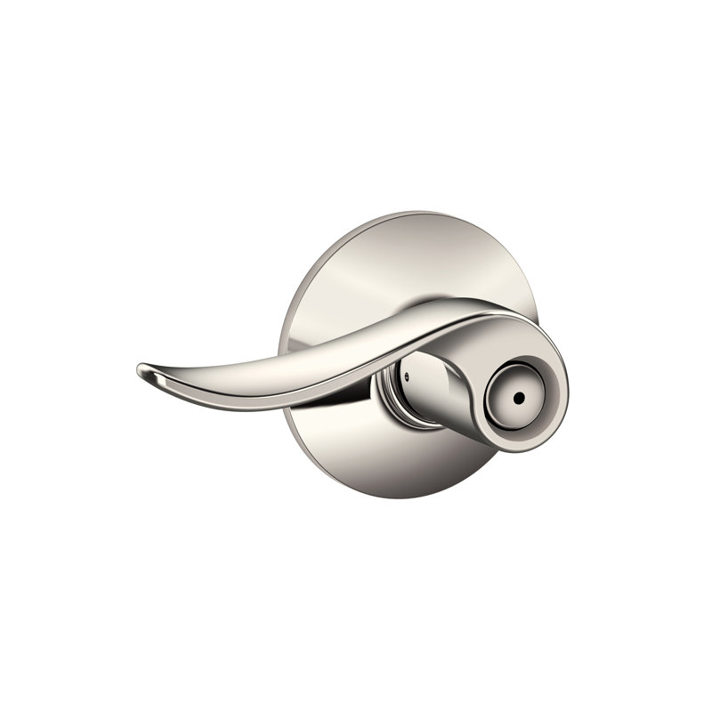 Sacramento Privacy Door Lever with Rosette, Bright Nickel