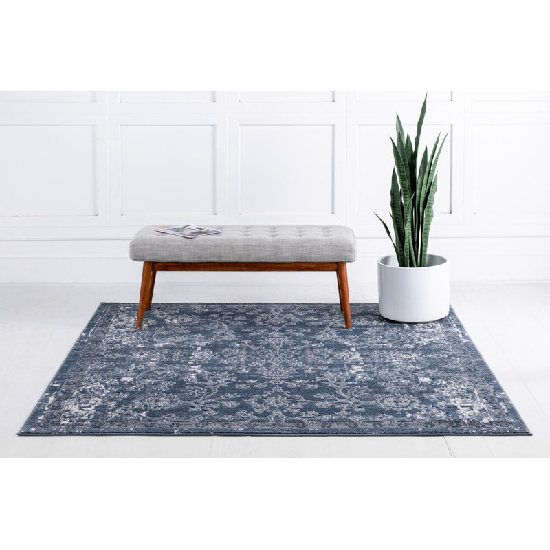Tapis oriental bleu Charters Towers, Carré 10 pi