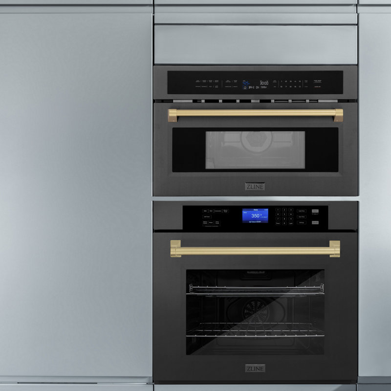 29.75" 1.6 cu ft. 1000 - Watt Convection Built-In Microwave with Sensor Cooking in Black Stainless Steel, Champagne Bronze