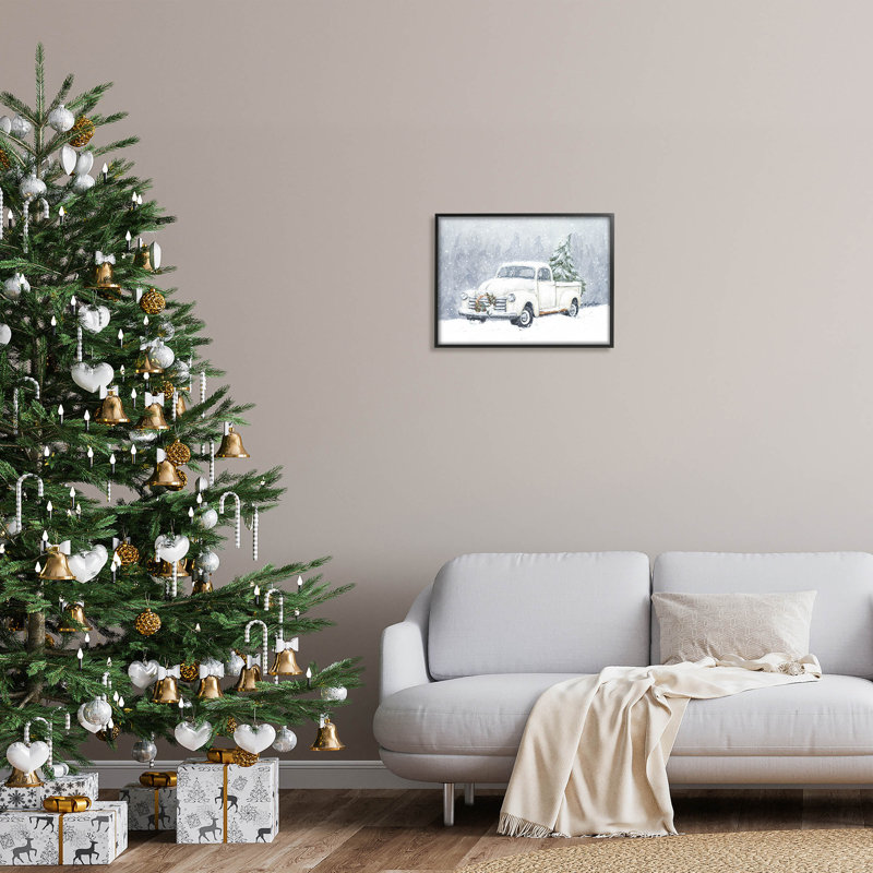 Camion de neige saisonnier Niveous AT-125, H 16 po x l 20 po x P 1,5 po, Giclée encadrée noir minuit