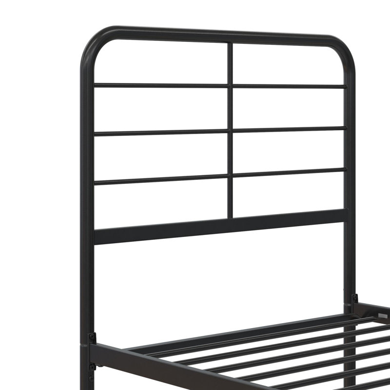 Omparkash Metal Bed, Black, Single (3')