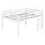 Lit mezzanine double en bois d'hévéa avec échelle - Mobilier de chambre d'enfant robuste et peu encombrant, blanc-544724651