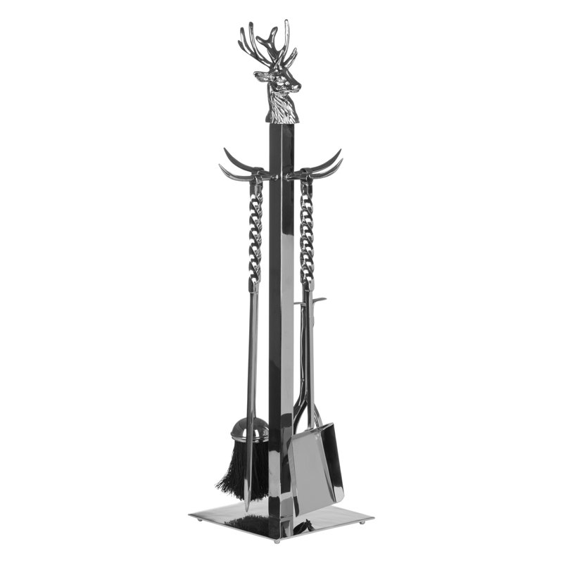 Elba Nickel Fireplace Tool Set