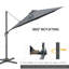 Atasha 300cm Lighted Cantilever Parasol with Crank Lift , Counter Weights Included