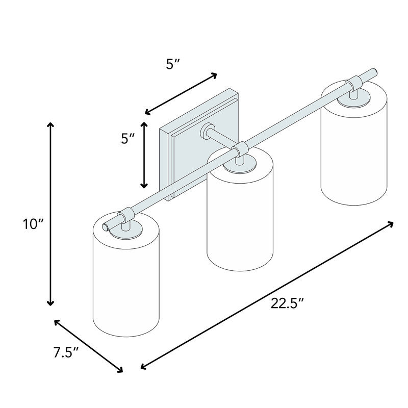 Lake Park 3 - Light Dimmable Vanity Light, Nordic Gray